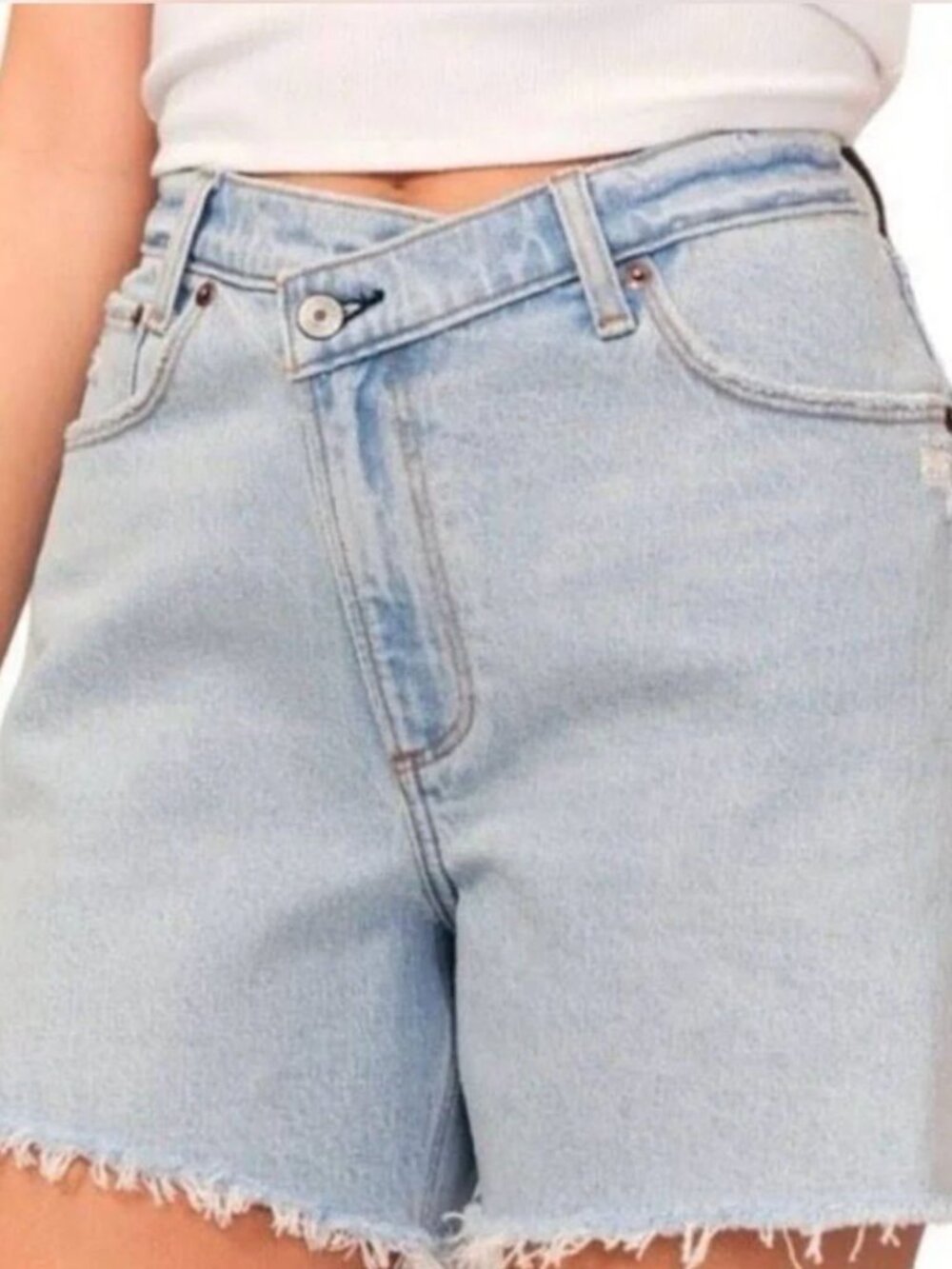 Abercrombie Cross waist Denim shorts